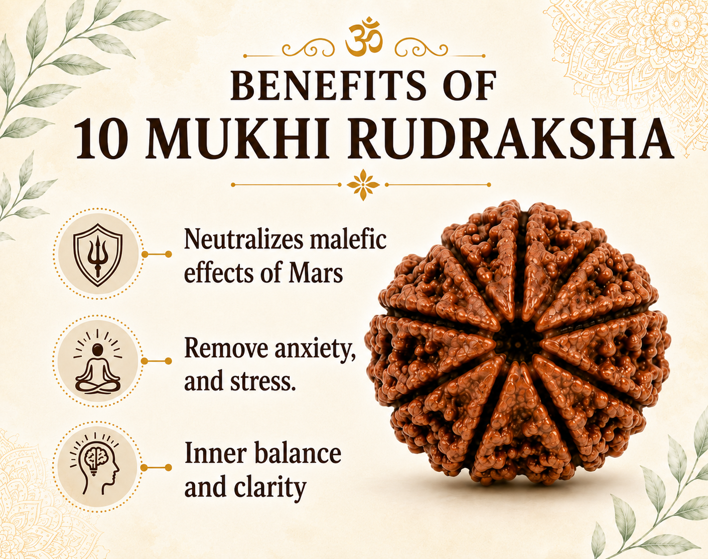 10 Mukhi Rudraksha ( Nepal Origin )